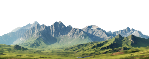 Picturesque mountain landscape, cut out