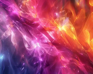 Poster Ondes fractales 3D rendering abstract colorful fractal light background 