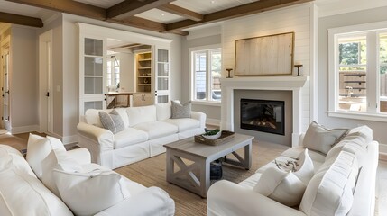 Fototapeta na wymiar Industrial home interior design of modern living room.
