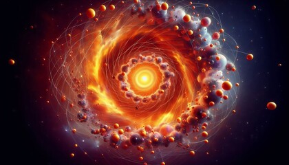 3D Sphere Molecules Galaxy background
