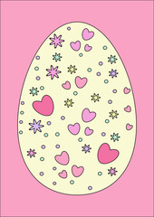 Vector beautiful cute easter decorated egg poster
