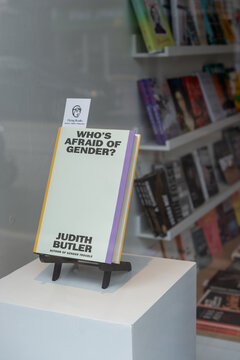 Who's Afraid of Gender? by Judith Butler on display inside Flying Books, a book store, located at 784 College Street in Toronto, Canada