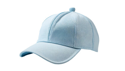Light blue cap, isolated on transparent background.
