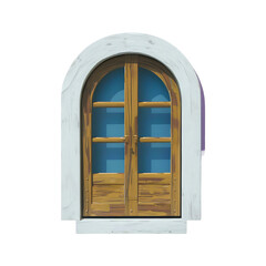 Wooden window cut out png isolated on transparent background