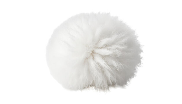 White fluffy ball, isolated on transparent background.