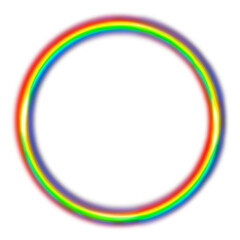 Rainbow neon ring, round frame. Lgbt pride colors.