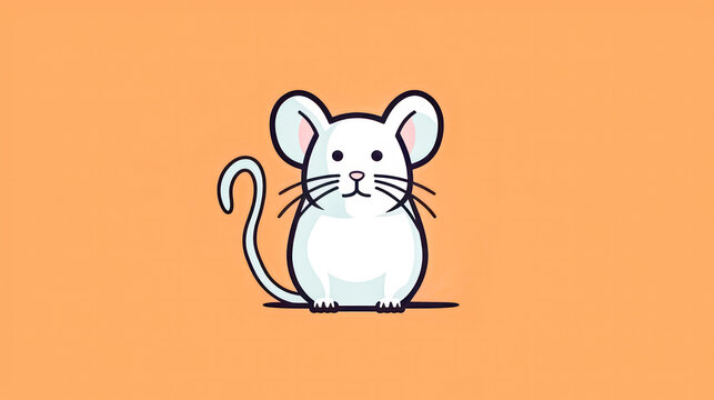 A cartoonish pink mouse with a big smile on its face.