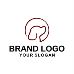 Outline dog logo vector