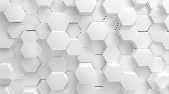 White hexagonal pattern seamless background - Seamless repetitive pattern of white hexagons giving a clean and futuristic appearance to the image