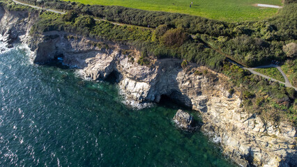 Cliff path aerial shot