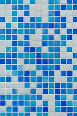Fototapeta premium Blue Mosaic Tile Bath Bathroom Pool Toilet Square Texture Abstract Pattern Background