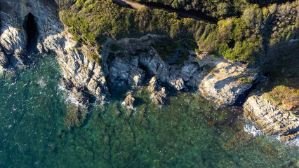 Cliff path aerial shot
