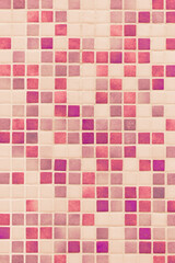 Mosaic Square Ceramic Tiles Light Pink Color Abstract Bath Pattern Toilet Texture Background Bathroom
