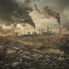 air pollution from an industrial plant