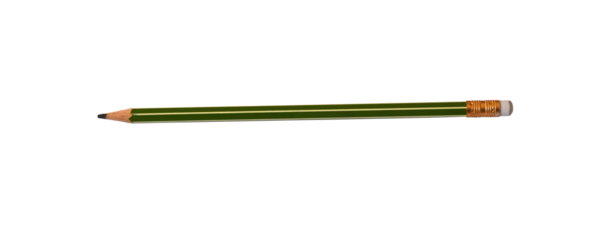 A green pencil isolated on the transparent background