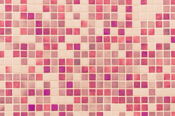 Mosaic Square Ceramic Tiles Light Pink Color Abstract Bath Pattern Toilet Texture Background