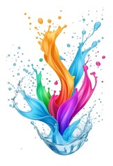 colorful splash isolated on white