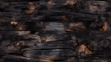 Fotobehang  shou sugi ban texture, charred wood, shou sugi ban texture, yakisugi, high quality graphic source, high resolution background © Kateryna Sharko