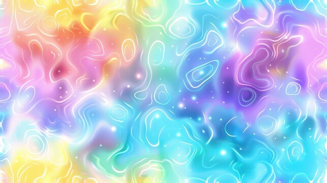  pastel blue, pink, yellow, green; Swirls and bubbles