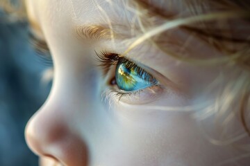 A child s eye looks at the world .