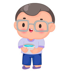 Cute little children playing with water gun on Songkran day