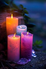 Group of Colorful Candles