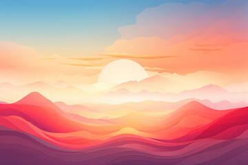 Rise with the sun and bask in the glory of the dynamic sunrise gradient. - obrazy, fototapety, plakaty