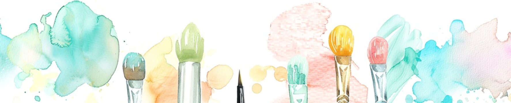 minimal watercolor banner with creative tools
