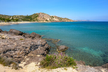 Fototapeta na wymiar Agios Stefanos beach on the island of Kos. Greece