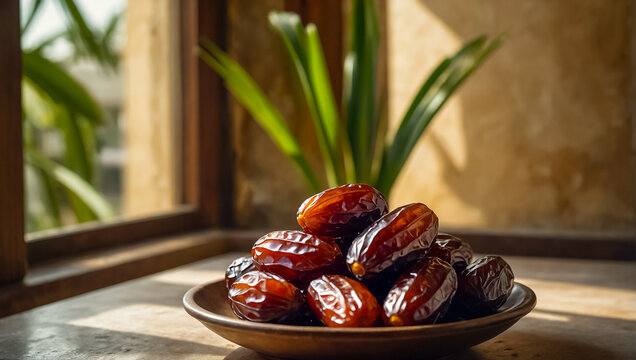 delicious dates on the table cuisine