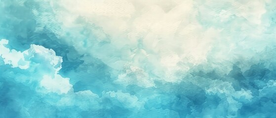 Fototapeta na wymiar watercolor background of abstract sky blue with gentle clouds