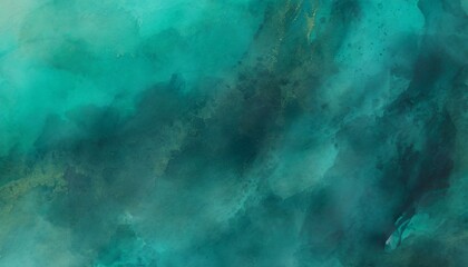 Fototapeta na wymiar Dynamic Ebb and Flow: Abstract Teal Watercolor with Fluid Texture