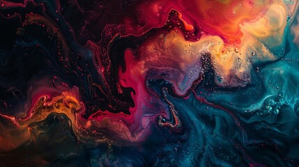 A close up of a vibrant watercolor painting showcasing purple, magenta, and electric blue hues against a dark background, resembling a geological phenomenon like a lava formation or fissure vent - obrazy, fototapety, plakaty