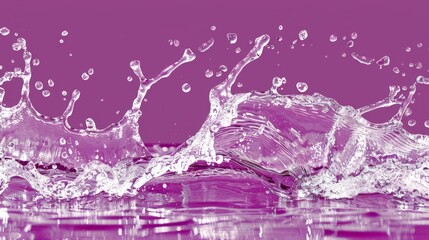  Purple water splashes from top and bottom in image