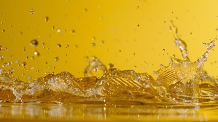  Yellow background water splash..### Explanation:.The original text contained duplicated phrases, which were removed to create a more concise sentence The revised text clearly conve