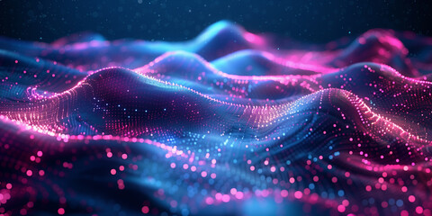 Fototapeta premium Abstract technology art Futuristic background energy wave shape lines. Place for text graphics concept design. Template poster invitation flyer banner email header. Horizontal. Generative Ai content