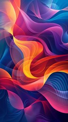 Obraz premium An abstract vibrant illustration with flowing waves of color, evoking a sense of movement and energy.