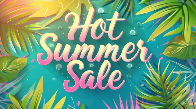colourful summer sale banner with text Hot Summer Sale