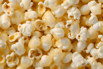 Close up of popped pop corn background