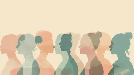 concept of Parkinson's disease day , 11 april, Alzheimer awareness day, dementia diagnosis, memory loss disorder,, neutral color silhouette of group of people blur illustration abstract background