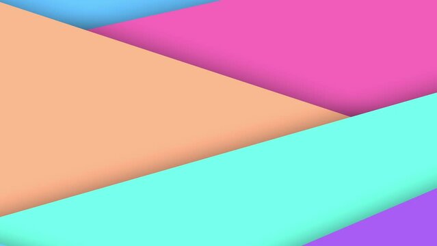 Live wallpaper animation from wavy shapes filled colorful gradient with parallax effect, 4K seamless loop abstract background