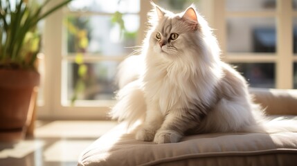 cute persian cat on the sill ,background window(Suitable for background use)