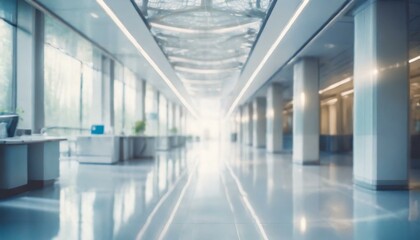 Urban Business Scene: Empty Corridor in Abstract Defocused Blur