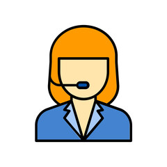 flight dispatcher. lineal color icon