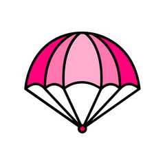 parachute. lineal color icon