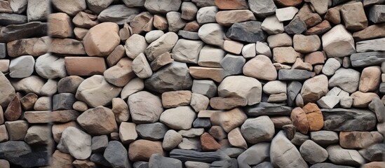 A stack of Bedrock and Cobblestone rocks creating a Stone wall art piece at an event. The rectangular formation adds character to the space