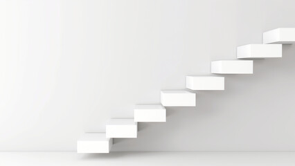 A minimalistic grayscale concept image of stairs symbolizing next steps. The background is simple and unobtrusive - obrazy, fototapety, plakaty