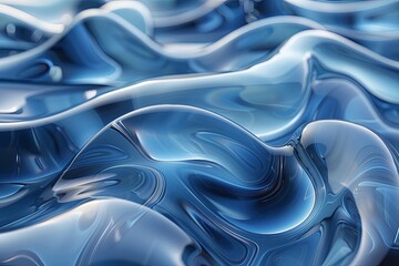 Background of a blue wave with a shiny, reflective surface. The water appears to be calm and...