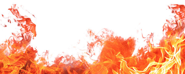 Fire border isolated on transparent background. - 771748492