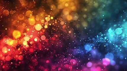 Abstract colorful bokeh lights background. Gradient light bubbles wallpaper. Vibrant party or celebration design for poster and banner - obrazy, fototapety, plakaty